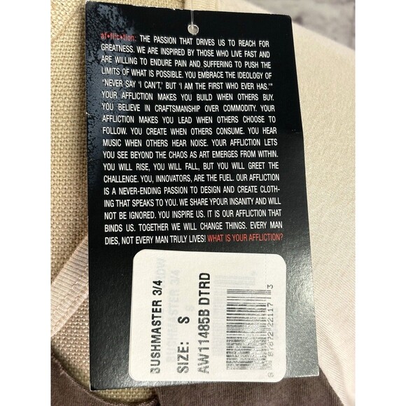 AFFLICTION Womens Shirt SMALL American Custom Bushmaster Long Sleeve Logo Raglan - Picture 12 of 14